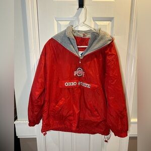Vintage Ohio State Buckeyes Jacket Mighty Mac Youth XL 20 Red Hooded‎ 90s